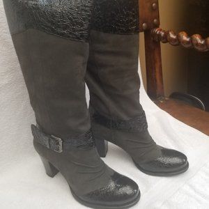 Brand new all leather black tall boots.